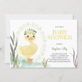  Boho Duckling Babydusche Einladung Gelb