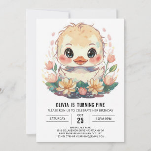 Boho Duckling Birthday Einladung