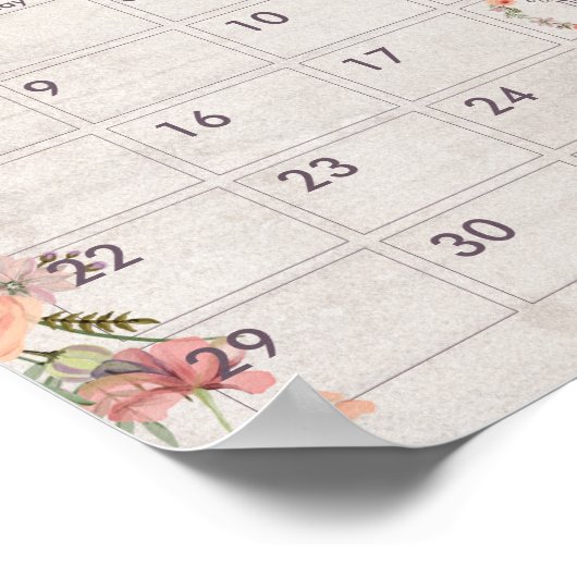 Boho Due Date Calendar Kinderduschenspiel Poster (Ecke)