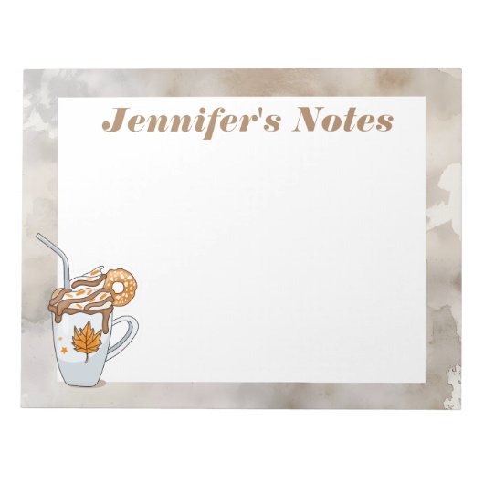 Boho dunkel Fall Thema Warmkaffee Notizblock (Vorderseite)