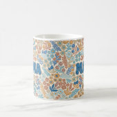 Boho Dunkelblau Mama Blumenmuster Muttertag Kaffeetasse (Mittel)