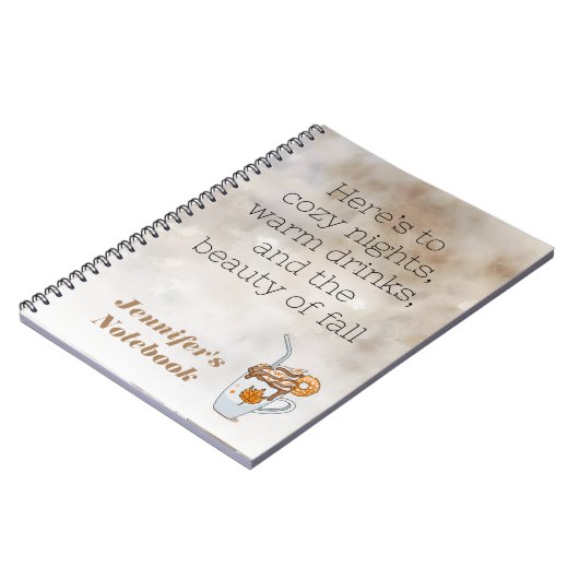 Boho dunkle Fall Thema warme Kaffee Spiral Noteboo Notizblock (Linke Seite)