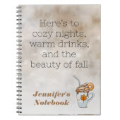 Boho dunkle Fall Thema warme Kaffee Spiral Noteboo Notizblock (Vorderseite)