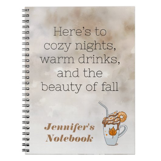 Boho dunkle Fall Thema warme Kaffee Spiral Noteboo Notizblock (Vorderseite)