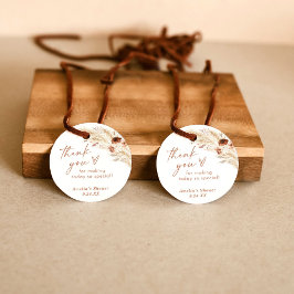 Boho Dusche Vielen Dank für Tag Pampas Grass Geschenkanhänger