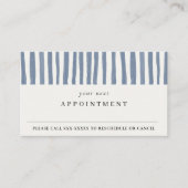 Boho Dusky Blue Watercolor Strips Appointment Visitenkarte (Vorderseite)