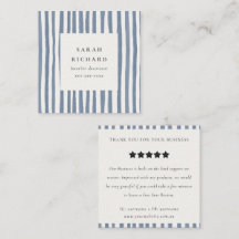 Boho Dusky Blue Watercolor Strips Bewertungsanfrag