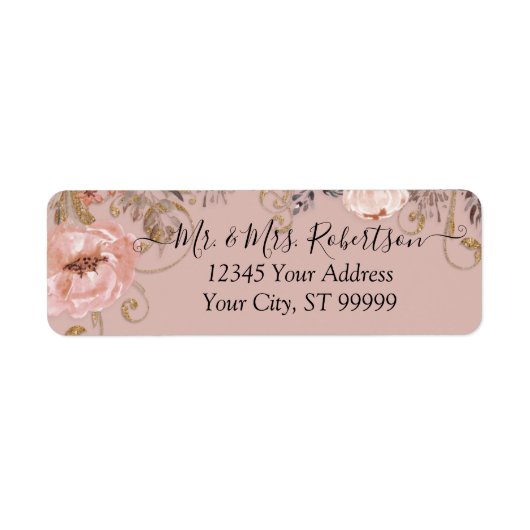 BOHO Dusto Rose Blush Wasserfarbenfall Goldflora (Vorne)