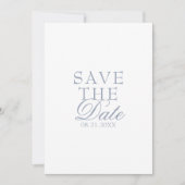 Boho Dusty Blau Blumen Botanisch Hochzeit Save The Date (Vorderseite)