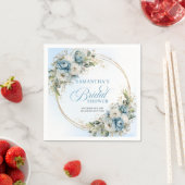 Boho Dusty Blau Blumen Eukalyptus Gold Servietten (Beispiel)