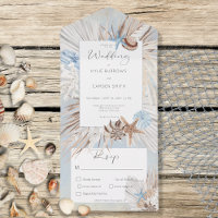 Boho Dusty Blue Beach Rustikales Abendessen