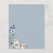 Boho Dusty Blue Beige Blume Paare Dusche (Rückseite)
