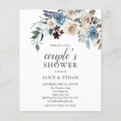 Boho Dusty Blue Beige Blume Paare Dusche (Vorderseite)