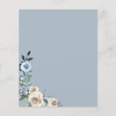 Boho Dusty Blue Beige Blume Save the Date (Rückseite)