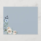 Boho Dusty Blue Beige Blume Script Wedding RSVP (Rückseite)