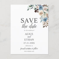 Boho Dusty Blue Beige Blume Wedding speichern das