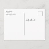 Boho Dusty Blue Beige Blume Wedding speichern das Ankündigungspostkarte (Rückseite)