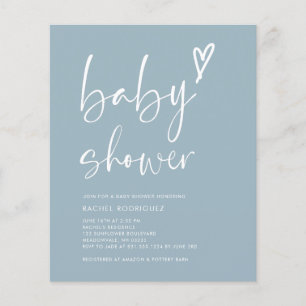 Boho Dusty Blue Boy Baby Shower Einladung