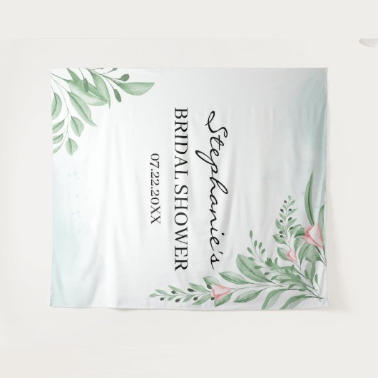 Boho Dusty Blue Brautparty Backdrop Foto Booth Wandteppich (Vorderseite (Horizontal))