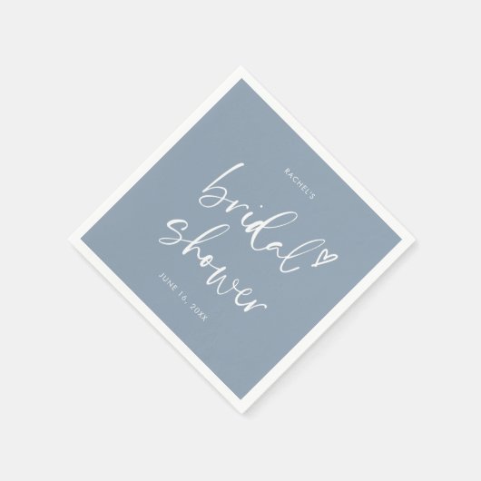 Boho Dusty Blue Brautparty Serviette (Ecke)