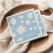 Boho Dusty Blue Daisy Blume Napkins Serviette
