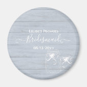 BOHO Dusty Blue Driftwood Mason Jars Wedding Magnet (Vorne)