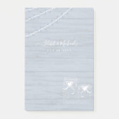 BOHO Dusty Blue Driftwood Mason Jars Wedding Post-it Klebezettel (Vorderseite)