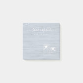 BOHO Dusty Blue Driftwood Mason Jars Wedding Post-it Klebezettel (Vorderseite)