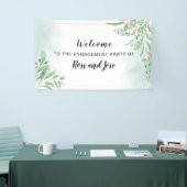 Boho Dusty Blue Engagement Party Begrüßung Banner (Messeveranstaltung)