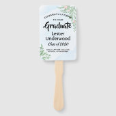 Boho Dusty Blue Eucalyptus Abschluss Fächer (Vorderseite)