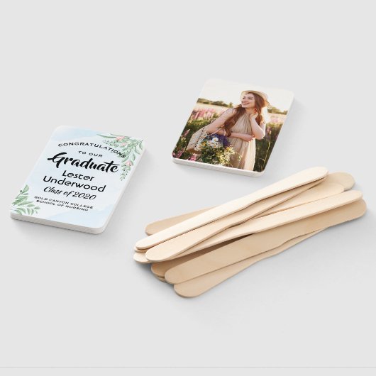 Boho Dusty Blue Eucalyptus Abschluss Fächer (Non-assembled)