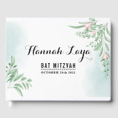 Boho Dusty Blue Eucalyptus Bat Mitzvah Gästebuch (Vorderseite)
