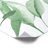 Boho Dusty Blue Eucalyptus Begrüßungszeichen Poster (Ecke)