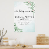 Boho Dusty Blue Eucalyptus Begrüßungszeichen Poster (Küche)