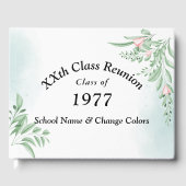 Boho Dusty Blue Eucalyptus Class Wiedersehen Gästebuch (Vorderseite)