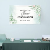 Boho Dusty Blue Eucalyptus Confirmation Banner (Messeveranstaltung)