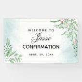 Boho Dusty Blue Eucalyptus Confirmation Banner (Horizontal)