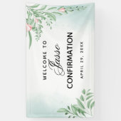 Boho Dusty Blue Eucalyptus Confirmation Banner (Vertikal)