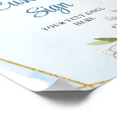 Boho Dusty Blue Eucalyptus Custom DIY Wedding Sign Poster (Ecke)