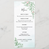 Boho Dusty Blue Eucalyptus Greenery Baby Shower Menükarte (Vorderseite)