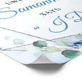 Boho Dusty blue eucalyptus silver Countdown-Schild Poster (Ecke)