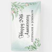 Boho Dusty Blue Eucalyptus Wedding Anniversary Ban Banner (Vertikal)