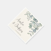 Boho Dusty Blue Eucalyptus Wedding Serviette (Ecke)