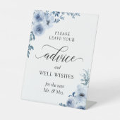 Boho Dusty Blue Floral Advice und Well Wains Sockelschild (Vorderseite)