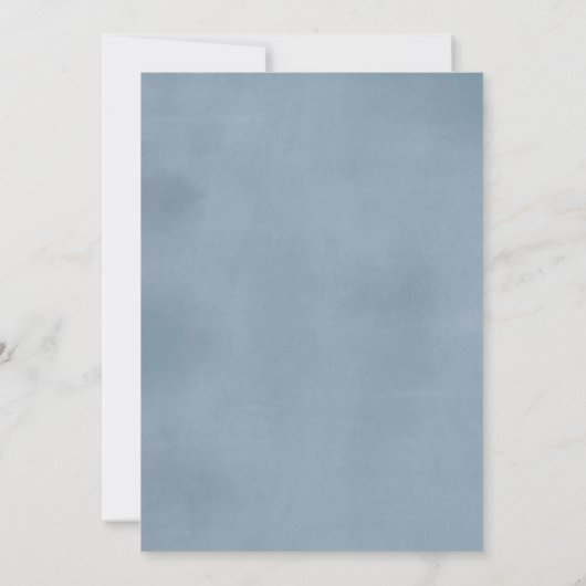 Boho Dusty Blue Floral Baby wird Babydusche Einladung (Rückseite)