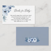 Boho Dusty Blue Floral bringen Bücher für Babydusc Begleitkarte (Vorne/Hinten)
