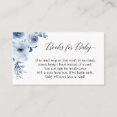 Boho Dusty Blue Floral bringen Bücher für Babydusc Begleitkarte (Vorderseite)