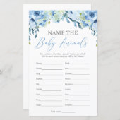 Boho Dusty Blue Floral Name The Baby Animals (Vorne/Hinten)