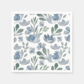Boho Dusty Blue Floral Pattern Wedding Serviette (Vorderseite)