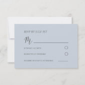 Boho Dusty Blue Floral RSVP Wedding (Rückseite)